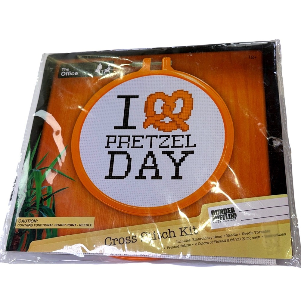 The Office I Love Pretzel Day Cross Stitch Kit Dunder Mifflin NBC NWT 1058C1